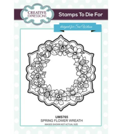 UMS765 Stamps To Die For Spring Flower Wreath