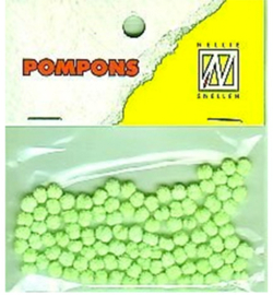 Mini pompoms 3mm Neon-groen 100 pcs