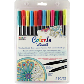 410169 Color In Double-Ended Markers Bright 12/Pkg