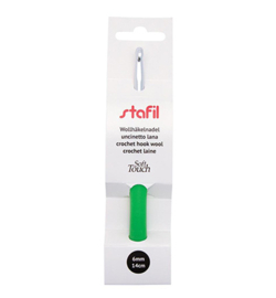 Wol haaknaald aluminium soft touch 14cm 6.00mm
