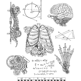 CMS 379 Tim Holtz Cling Stamps Weird Science 7"X8.5"