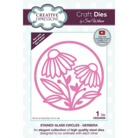 CED24009 Creative Expressions Stained glass circles snijmal Gerbera