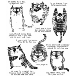 CMS392 Tim Holtz Cling Stamps Snarky Cat 7"X8.5"