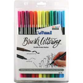 380985 Le Plume II Double-Ended Brush Lettering Marker Bright Set 12/Pkg