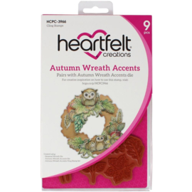 HCPC3966 Heartfelt Creations Cling Rubber Stamp Set Autumn Wreath Accents