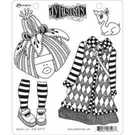 617532 Dyan Reaveley's Dylusions Cling Stamp Maisie Lilly 8.5"X7"