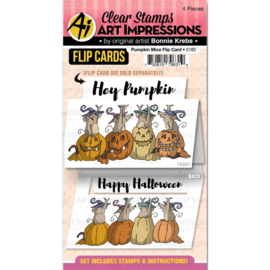 605208 Art Impressions Flip Card Clear Stamp Pumpkin Mice