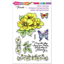 654039 Stampendous Perfectly Clear Stamps Tranquil Rose Frame