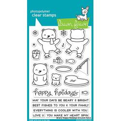 LF1470  Lawn Fawn Clear Stamps Beary Happy Holidays 4"X6"