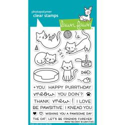LF1315 Lawn Fawn Clear Stamps Meow You Doin' 4"X6"