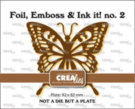 CLFEI02 Plate not a die Crealies Foil, Emboss&Ink it! Zwaluwstaart vlinder