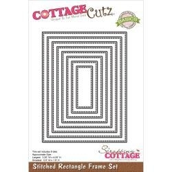 533098 CottageCutz Basics Frame Dies Stitched Rectangle