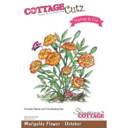 303470 CottageCutz Stamp & Die Set Marigolds - October