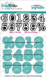 CDSN-0171 CarlijnDesign Snijmallen Alfabet Typemachine Cijfers