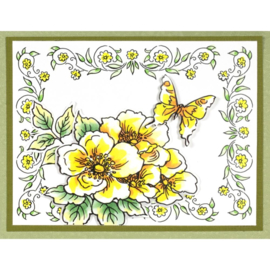 654039 Stampendous Perfectly Clear Stamps Tranquil Rose Frame