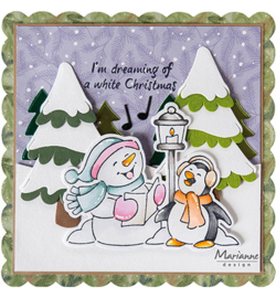 EC0205 Marianne Design Stempel Eline's Animals - Snowman & Pinguin