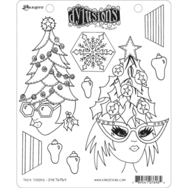 DYR76964 Dyan Reaveley's Dylusions Cling Stamp Tree Topper 8.5"X7"