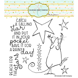 C3AJ585 Colorado Craft Company Clear Stamps Falling Star-By Anita Jeram 6"X6"