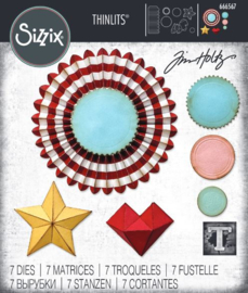 666567 Sizzix Thinlits Die by Tim Holtz Vault Rosettes