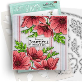 PD8747 Mixed Flowers Beautiful Anemone Craft Stamps 9pcs