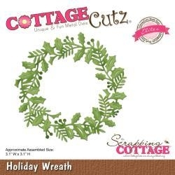 416447 CottageCutz Elites Die Holiday Wreath, 3.1"X3.1"