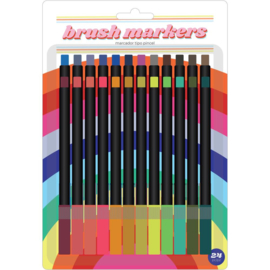 626051 American Crafts Brush Markers Retro Blue 24/Pkg