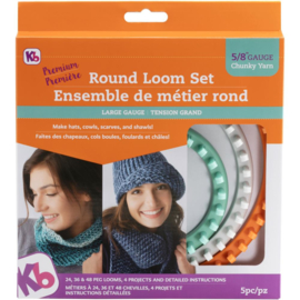 KB8150 Knitting Board Chunky Round Loom Sizes 48, 36 & 24 Pegs 3/Pkg