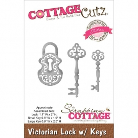 423185 CottageCutz Elites Die Victorian Lock W/Keys, 1.1"X2"