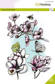 130501/3018 CraftEmotions clearstamps A5 Bloesem Magnolia