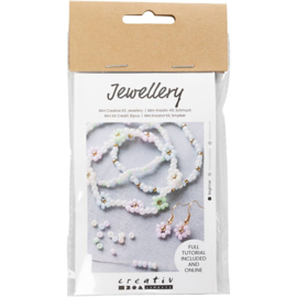 970867 Creativ Company Mini Hobbyset Sieraden, Elastische armband, oorbel