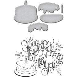 SDS081 Spellbinders Stamp & Die Set Happy Birthday Cake By Tammy Tutterow