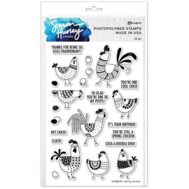 HUR83351 Simon Hurley create. Clear Stamps Spring Chicken 6"X9"