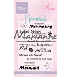 CS1025 Clear stamp Mermaid sentiments by Marleen