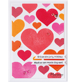 CS1093 Marianne Design Colorful Silhouette Basic Hearts