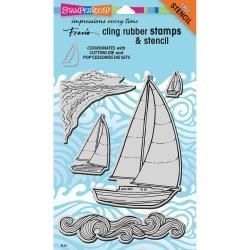 291299 Stampendous Fran's Cling Stamps & Stencils Sailboats