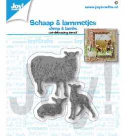 6002/1464 Snij-debosstencil Schaap & lammetjes