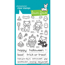 LF2401 Lawn Fawn Clear Stamps Fox Costumes Before 'n Afters  4"X6"