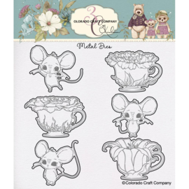 C3KL609D Colorado Craft Company Metal Die Set Teacups & Mice