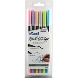 380991 Le Plume II Double-Ended Brush Lettering Marker Pastel Set 6/Pkg