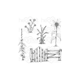 HCPC3927 Heartfelt Creations Cling Rubber Stamp Set Barnyard Accents