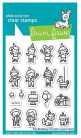 LF2601 Lawn Fawn Clear Stamps Tiny Birthday Friends 3"X4"