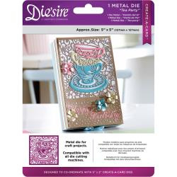 376036 Die'ssire Create-A-Card Interchangeable Die Tea Party, 5"X5"