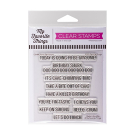 CS484 My Favorite Things Clear Stamps Sharky Sentiments 4"X4"