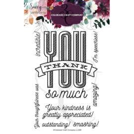 624375 Colorado Craft Company Clear Stamps Thank You So-Savvy Sentiments 4"X6"