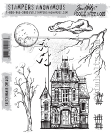CMS 408 Tim Holtz Cling Stamps Sketch Manor 7"X8.5"