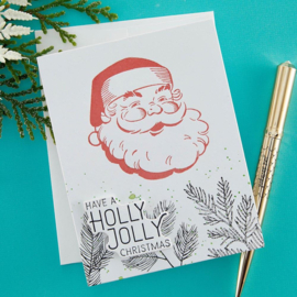 BP054 Spellbinders BetterPress Letterpress Press Plates & Die Set Holly Jolly Santa