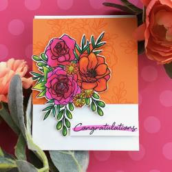 621711 Hero Arts Clear Stamps Togetherness Flower Bouquet 4"X6"