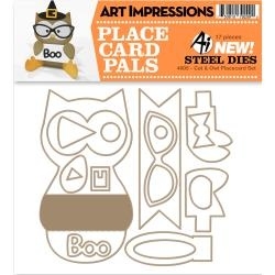 434372 Art Impressions Die Cat & Owl Placecard Set