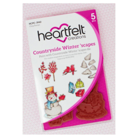 HCPC3942 Heartfelt Creations Cling Rubber Stamp Set Countryside Winter 'scapes