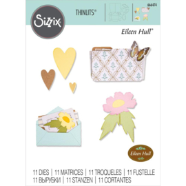 666474 Sizzix Thinlits Dies Envelope Folder & Flowers By Eileen Hull 11/Pkg